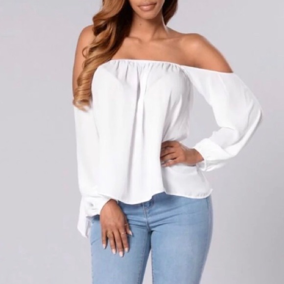 🌟Off Shoulder Long Sleeve Loose Top - Picture 2 of 4